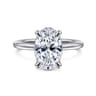 Rainah - 14K White Gold Oval Diamond Engagement Ring - 0.13 ct