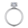 Rainah - 14K White Gold Oval Diamond Engagement Ring - 0.13 ct
