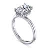 Rainah - 14K White Gold Oval Diamond Engagement Ring - 0.13 ct