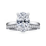 Rainah - 14K White Gold Oval Diamond Engagement Ring - 0.13 ct