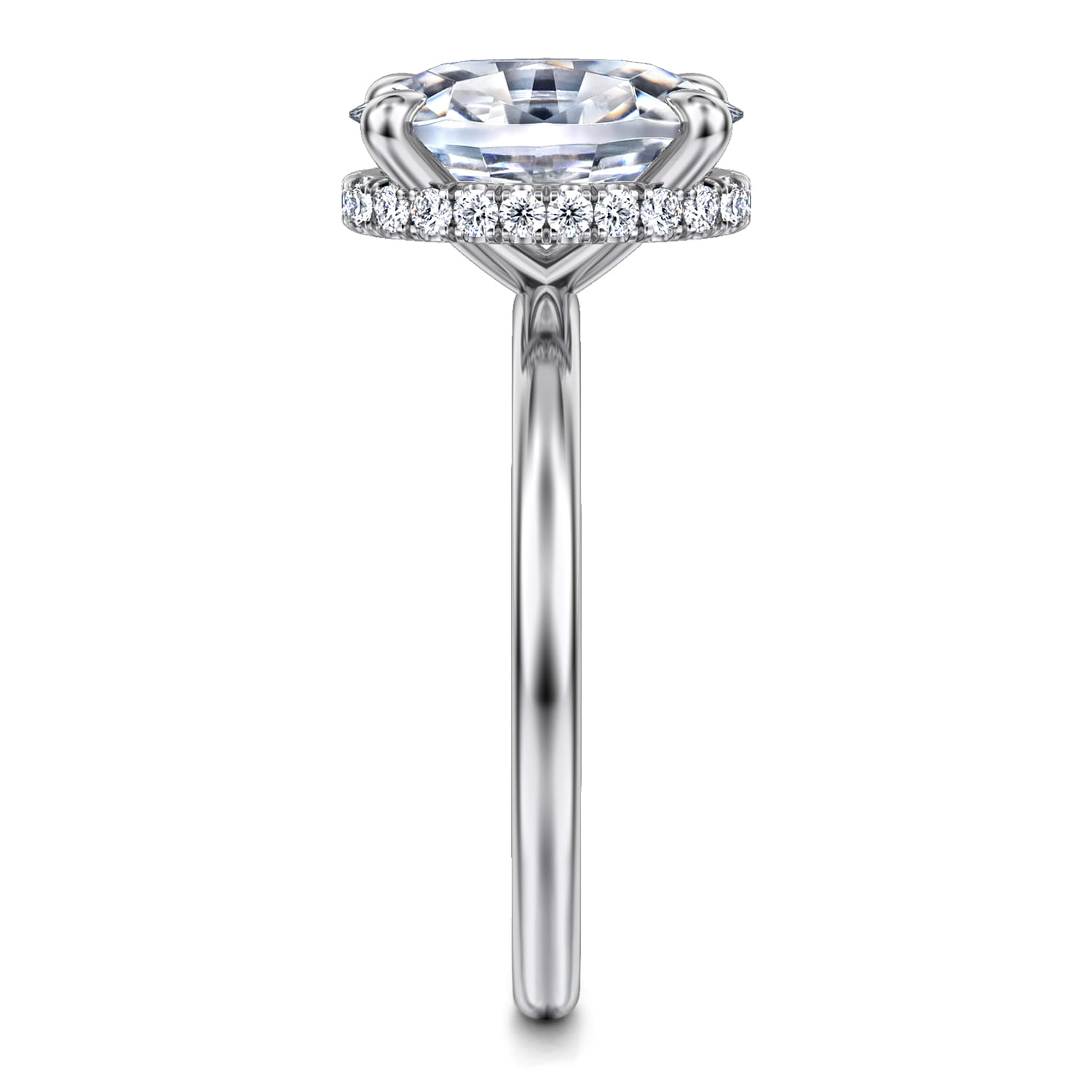 Rainah - 14K White Gold Oval Diamond Engagement Ring - 0.13 ct - Shot 5