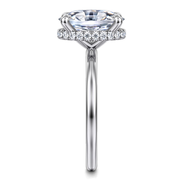 Rainah - 14K White Gold Oval Diamond Engagement Ring - 0.13 ct - Shot 5