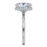 Rainah - 14K White Gold Oval Diamond Engagement Ring - 0.13 ct