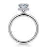 Rainah - 14K White Gold Oval Diamond Engagement Ring - 0.13 ct