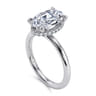 Rainah - 14K White Gold Oval Diamond Engagement Ring - 0.13 ct