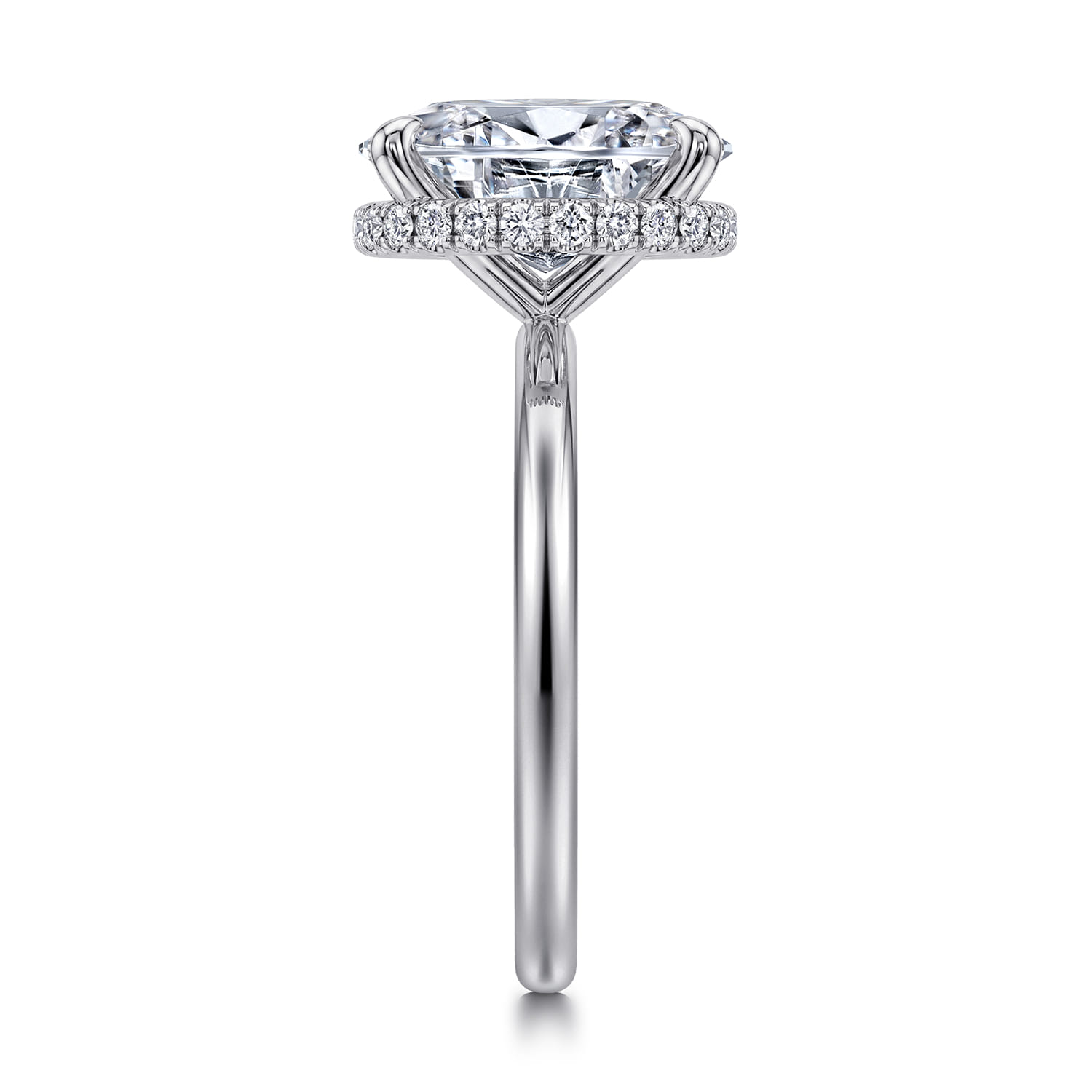 Rainah - 14K White Gold Oval Diamond Engagement Ring - 0.13 ct - Shot 4