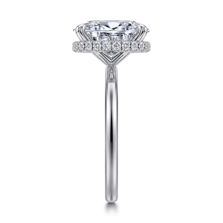 Rainah - 14K White Gold Oval Diamond Engagement Ring - 0.13 ct - Shot 4