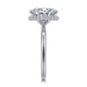 Rainah - 14K White Gold Oval Diamond Engagement Ring - 0.13 ct