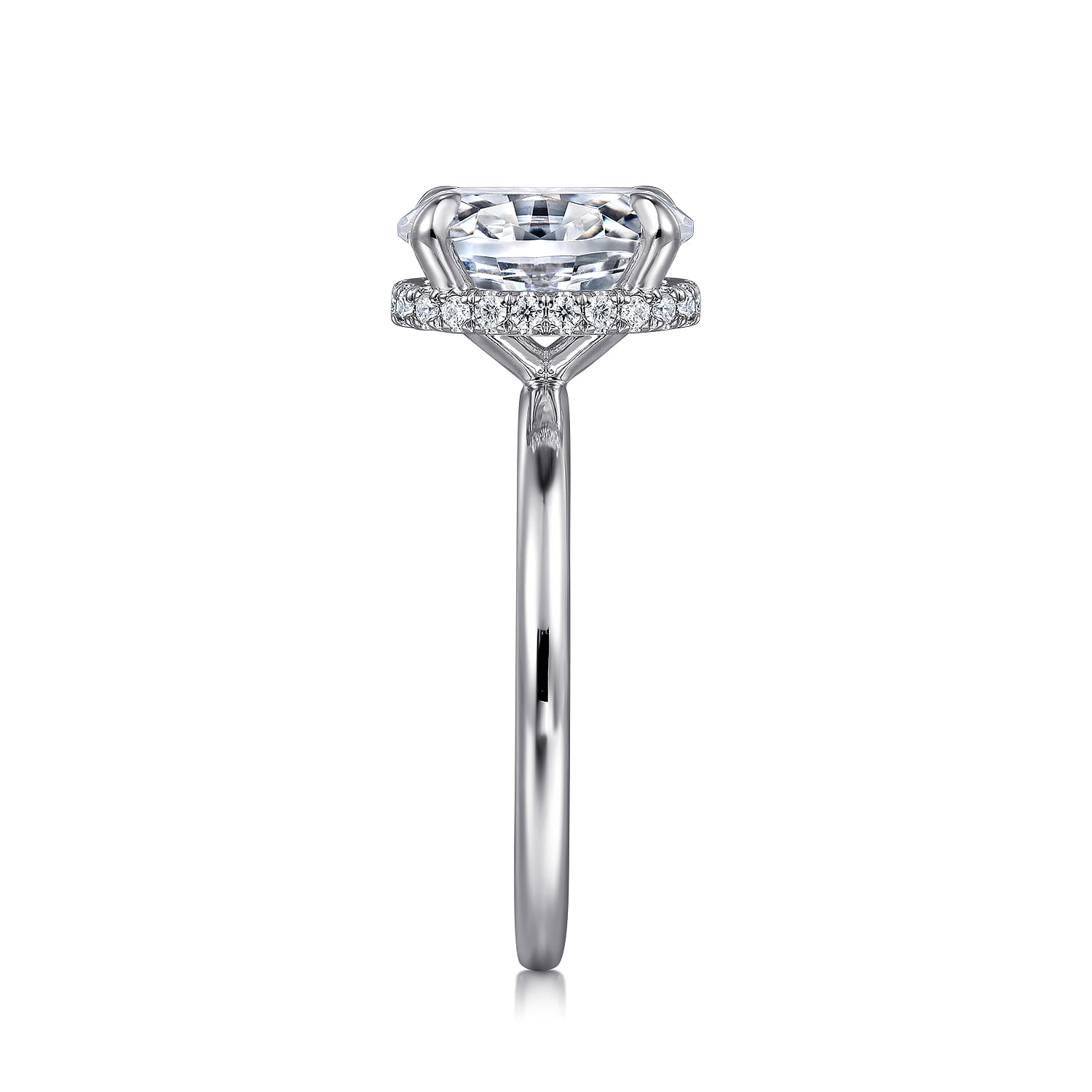 Rainah - 14K White Gold Oval Diamond Engagement Ring - 0.13 ct - Shot 5
