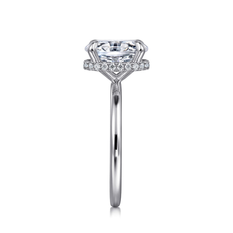 Rainah - 14K White Gold Oval Diamond Engagement Ring - 0.13 ct - Shot 5