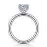 Daniele - 14K White Gold Oval Solitaire Diamond Engagement Ring - 0.14 ct