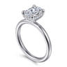 Daniele - 14K White Gold Oval Solitaire Diamond Engagement Ring - 0.14 ct