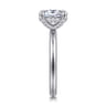 Daniele - 14K White Gold Oval Solitaire Diamond Engagement Ring - 0.14 ct