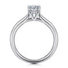 Aure - 14K White Gold Oval Solitaire Diamond Engagement Ring - 0.05 ct
