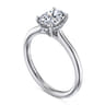 Aure - 14K White Gold Oval Solitaire Diamond Engagement Ring - 0.05 ct