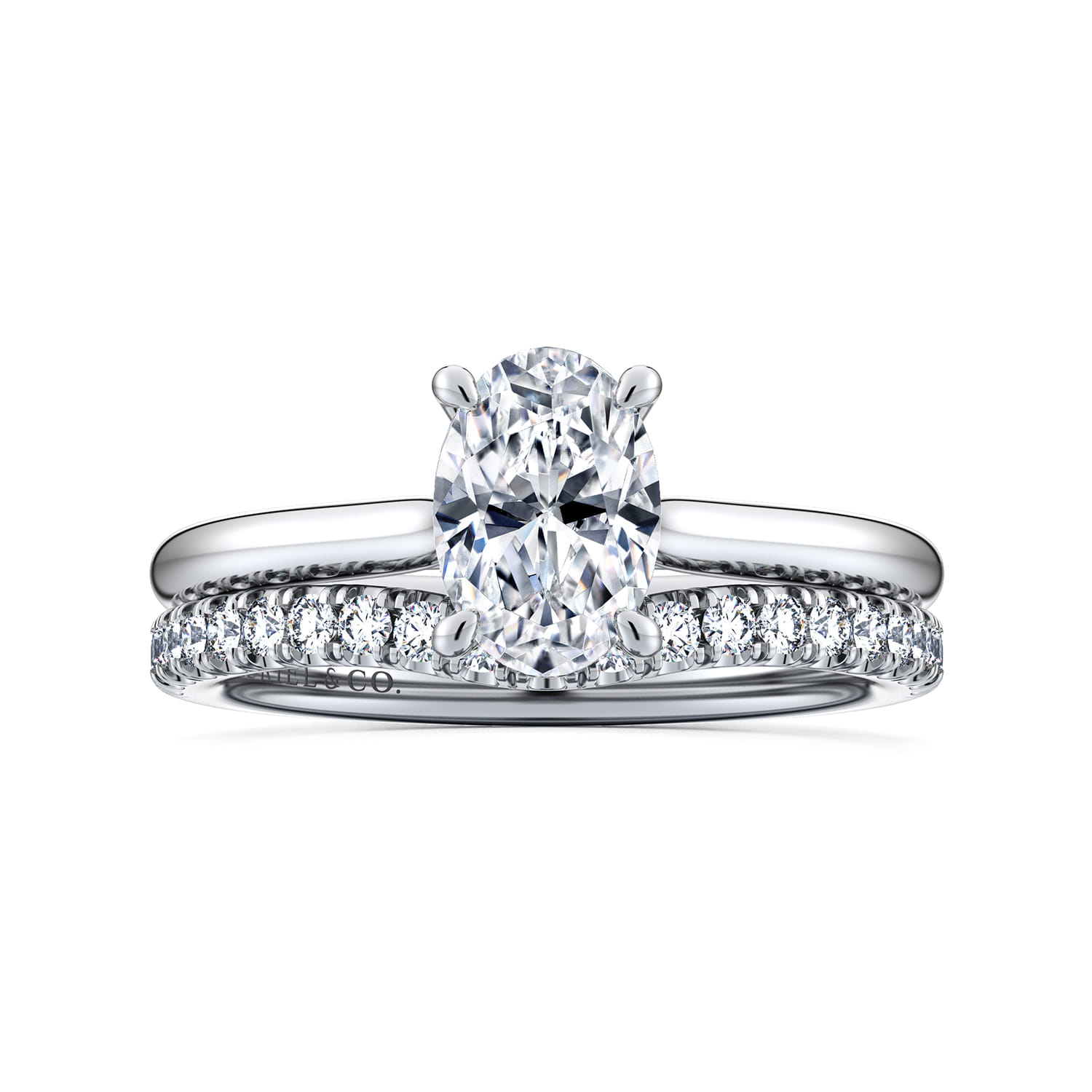 Aure - 14K White Gold Oval Solitaire Diamond Engagement Ring - 0.05 ct - Shot 4