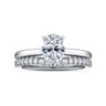 Aure - 14K White Gold Oval Solitaire Diamond Engagement Ring - 0.05 ct