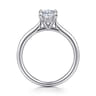 Aure - 14K White Gold Oval Solitaire Diamond Engagement Ring - 0.05 ct