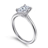 Aure - 14K White Gold Oval Solitaire Diamond Engagement Ring - 0.05 ct