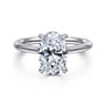 Aure - 14K White Gold Oval Solitaire Diamond Engagement Ring - 0.07 ct