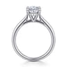 Aure - 14K White Gold Oval Solitaire Diamond Engagement Ring - 0.07 ct
