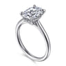 Aure - 14K White Gold Oval Solitaire Diamond Engagement Ring - 0.07 ct