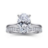 Aure - 14K White Gold Oval Solitaire Diamond Engagement Ring - 0.07 ct