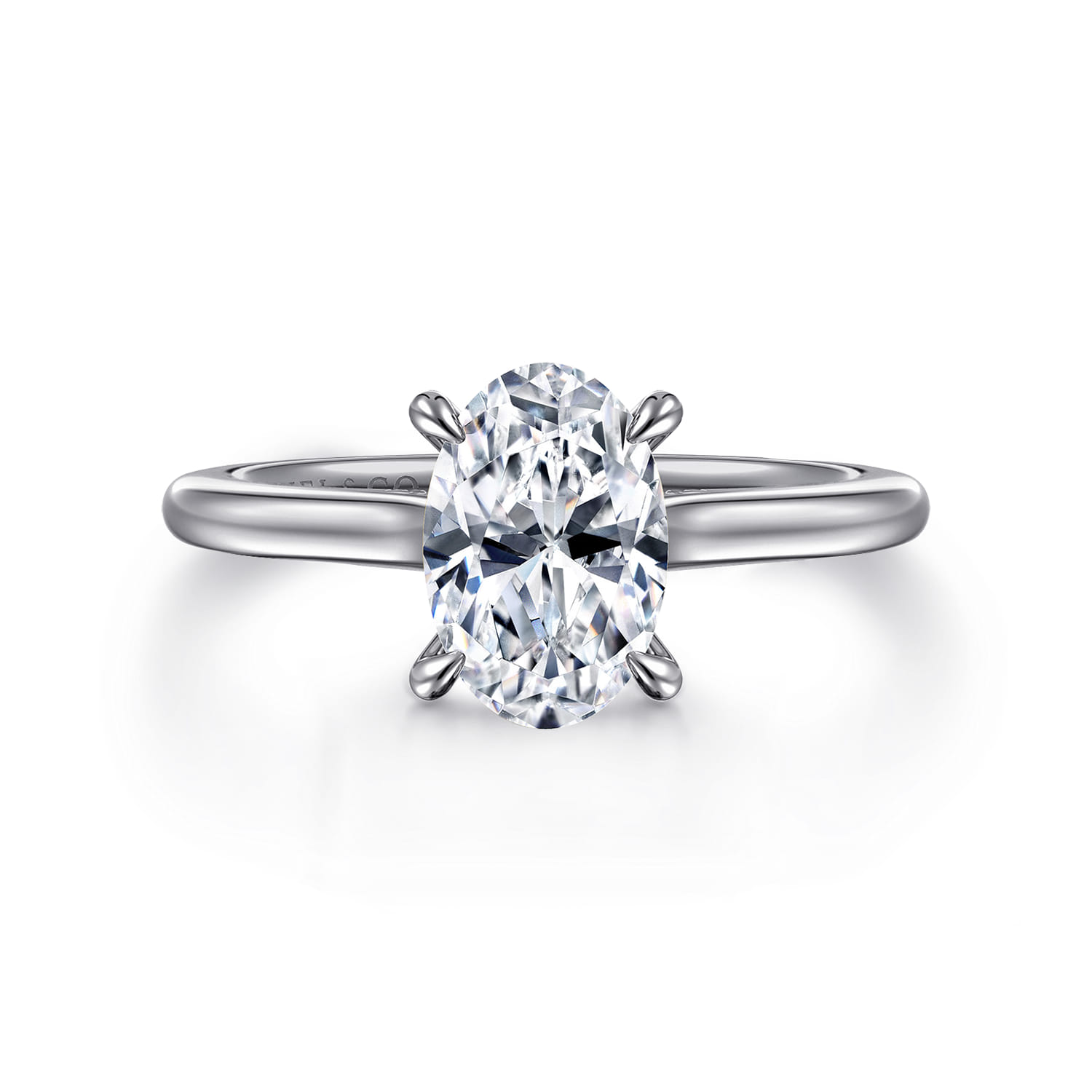 Ericka - 14K White Gold Oval Diamond Engagement Ring - 0.12 ct - Shot 1