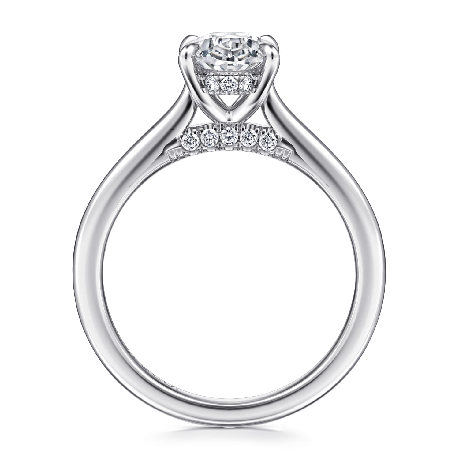 Ericka - 14K White Gold Oval Diamond Engagement Ring - 0.12 ct - Shot 2
