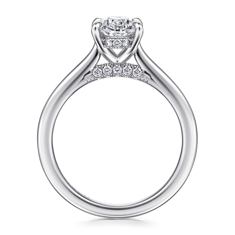 Ericka - 14K White Gold Oval Diamond Engagement Ring - 0.12 ct - Shot 2