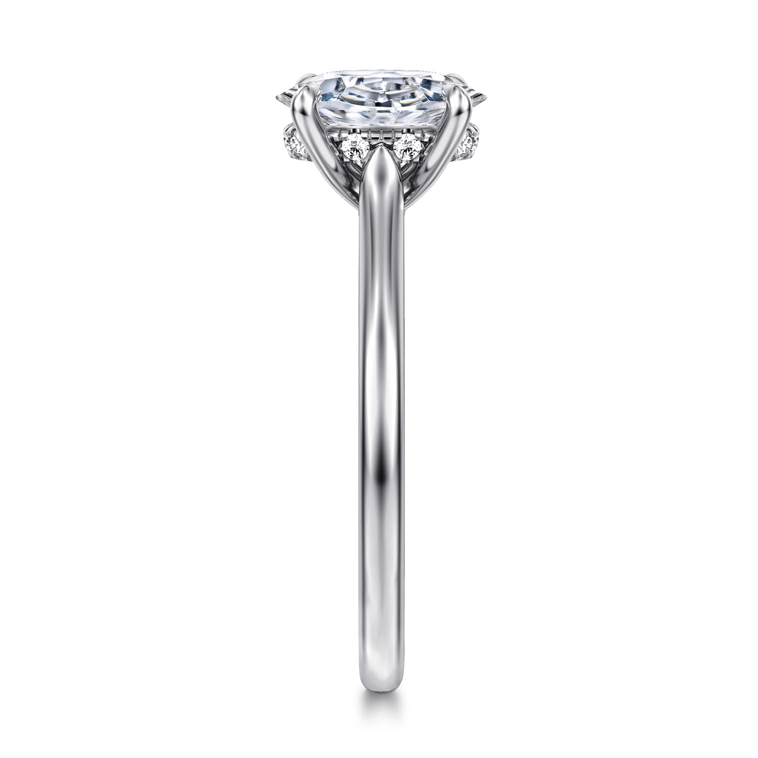 Ericka - 14K White Gold Oval Diamond Engagement Ring - 0.12 ct - Shot 4
