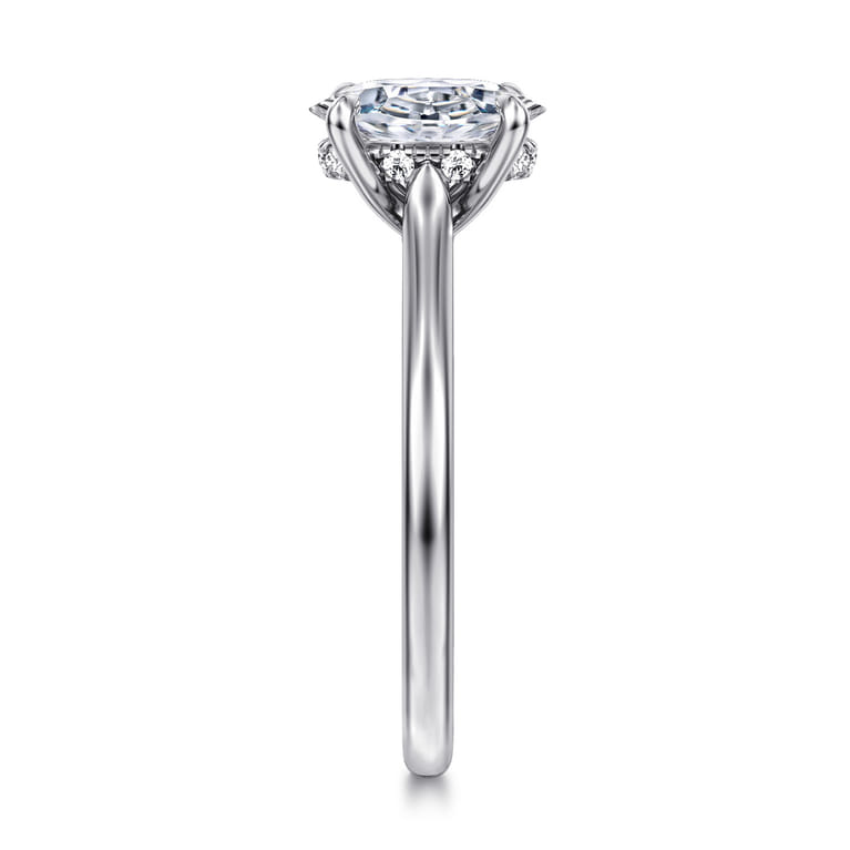 Ericka - 14K White Gold Oval Diamond Engagement Ring - 0.12 ct - Shot 4