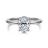 Aldon - 14K White Gold Oval Diamond Engagement Ring - 0.08 ct