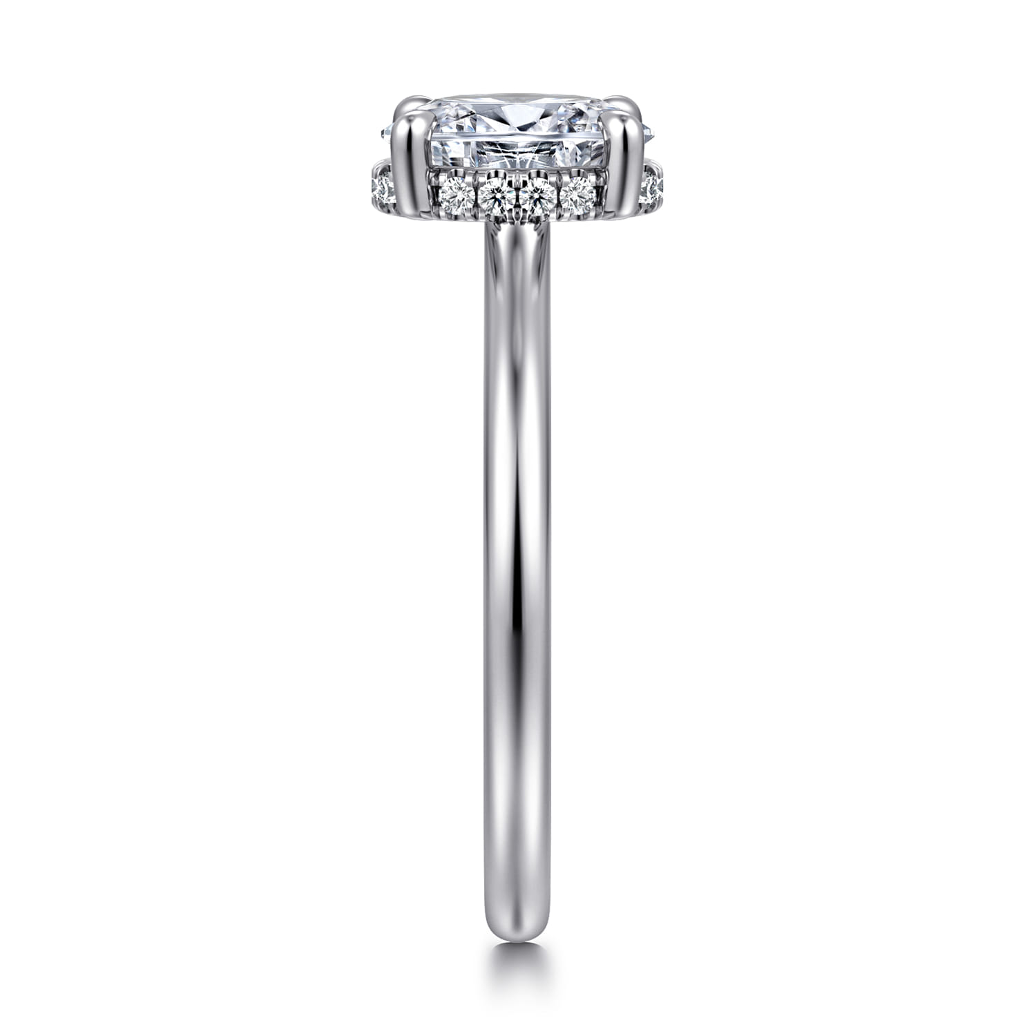 Aldon - 14K White Gold Oval Diamond Engagement Ring - 0.08 ct - Shot 4