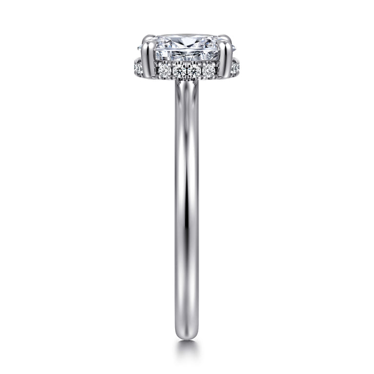 Aldon - 14K White Gold Oval Diamond Engagement Ring - 0.08 ct - Shot 4