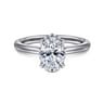 Aldon - 14K White Gold Oval Diamond Engagement Ring - 0.08 ct