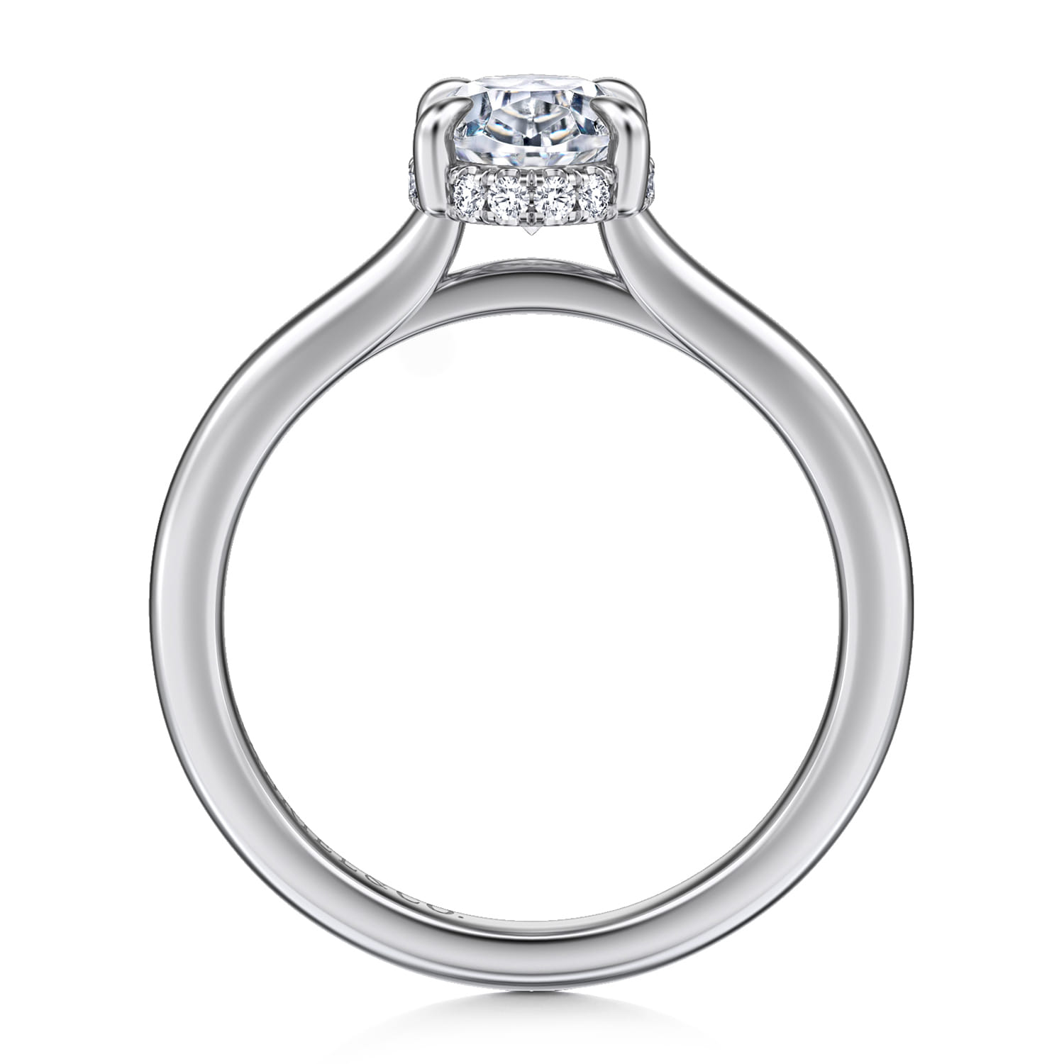 Aldon - 14K White Gold Oval Diamond Engagement Ring - 0.08 ct - Shot 2