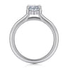 Aldon - 14K White Gold Oval Diamond Engagement Ring - 0.08 ct