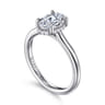 Aldon - 14K White Gold Oval Diamond Engagement Ring - 0.08 ct