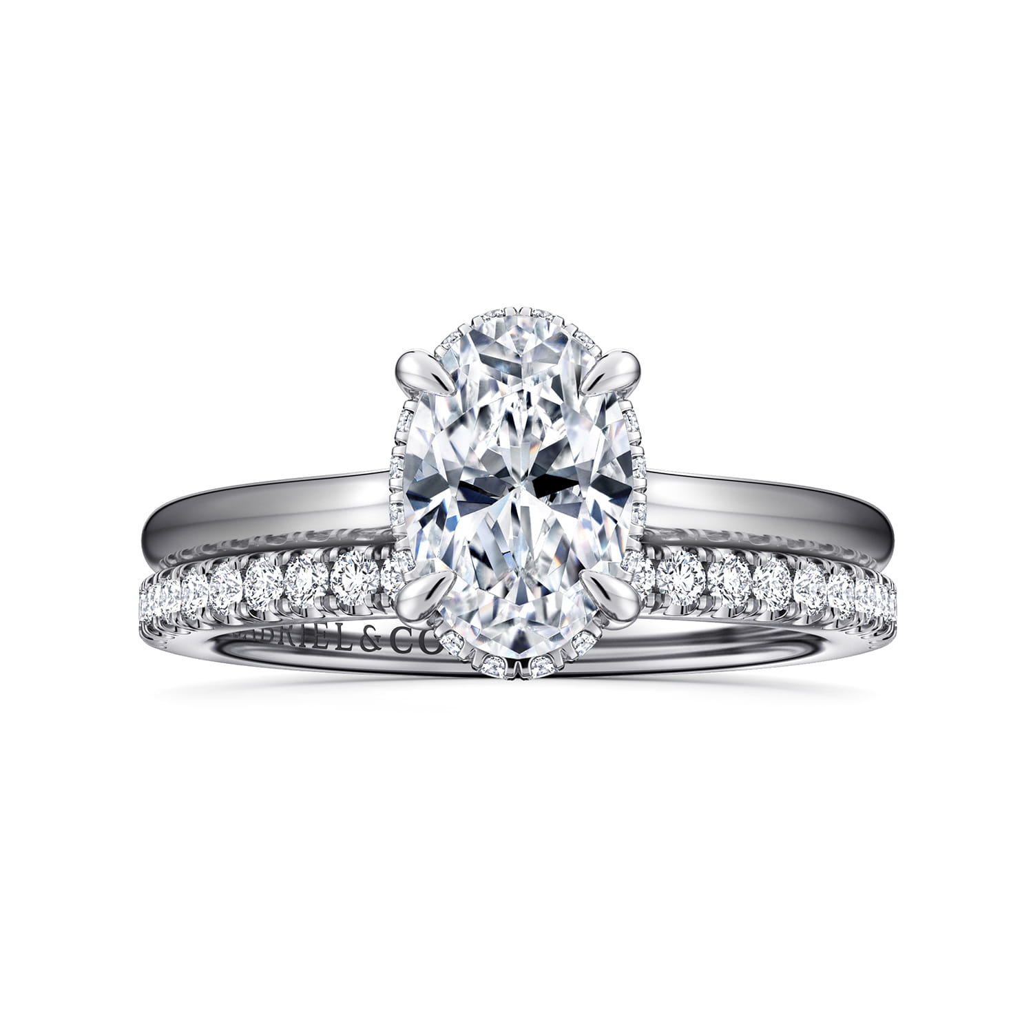 Aldon - 14K White Gold Oval Diamond Engagement Ring - 0.08 ct - Shot 4