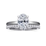 Aldon - 14K White Gold Oval Diamond Engagement Ring - 0.08 ct