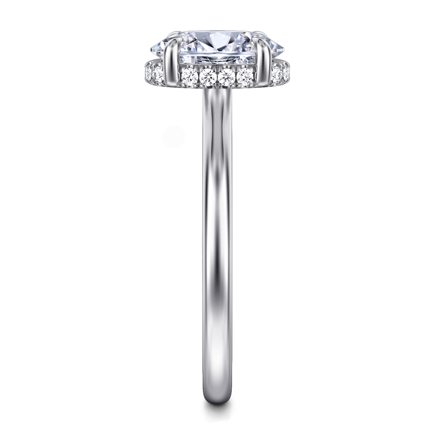 Aldon - 14K White Gold Oval Diamond Engagement Ring - 0.08 ct - Shot 5
