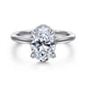 Aldon - 14K White Gold Oval Diamond Engagement Ring - 0.1 ct