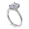 Aldon - 14K White Gold Oval Diamond Engagement Ring - 0.1 ct