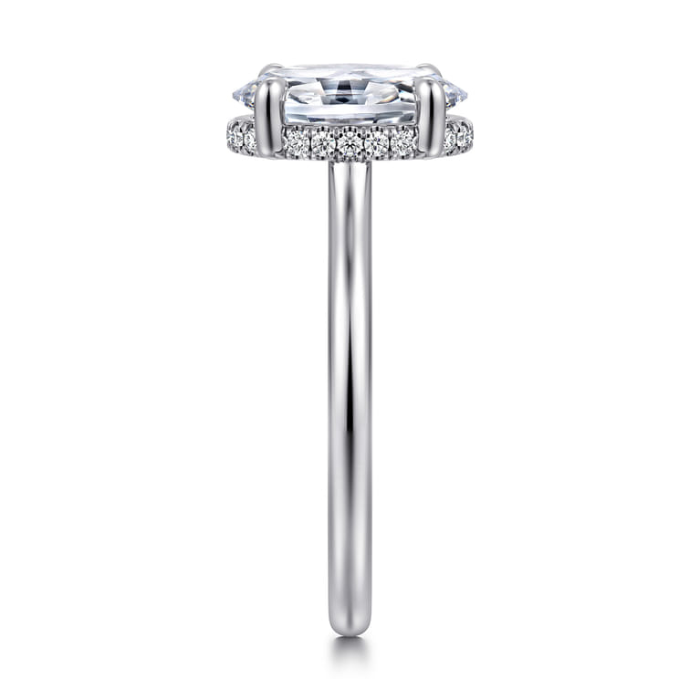 Aldon - 14K White Gold Oval Diamond Engagement Ring - 0.1 ct - Shot 4