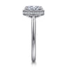 Reece - 14K White Gold Oval Bezel Prong Diamond Engagement Ring - 0.09 ct