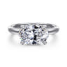 Sandi - 14K White Gold East West Oval Diamond Engagement Ring - 0.15 ct