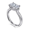 Sandi - 14K White Gold East West Oval Diamond Engagement Ring - 0.15 ct