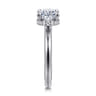 Sandi - 14K White Gold East West Oval Diamond Engagement Ring - 0.15 ct