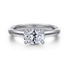 Sandi - 14K White Gold East West Oval Diamond Engagement Ring - 0.1 ct